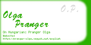 olga pranger business card